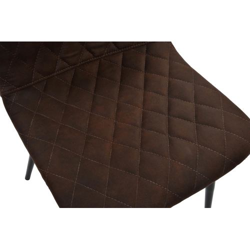 SILLA PU METAL 44X53X83 MARRON OSCURO