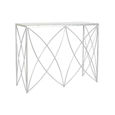 CONSOLA METAL MARMOL 100X33X78 PLATEADO PLATEADO