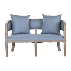 SOFA POLIESTER RUBBERWOOD 122X69X72 AZUL