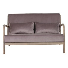 SOFA POLIESTER RUBBERWOOD 122X85X74 2 PLAZAS ROSA