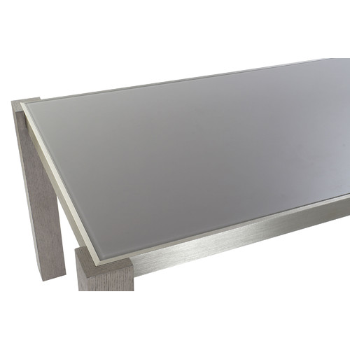 MESA COMEDOR ROBLE ALUMINIO 162X92X74 CRISTAL GRIS