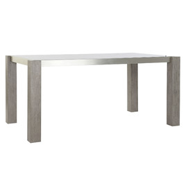 MESA COMEDOR ROBLE ALUMINIO 162X92X74 CRISTAL GRIS