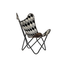 SILLON PIEL HIERRO 70X70X90 ROMBOS MARRON