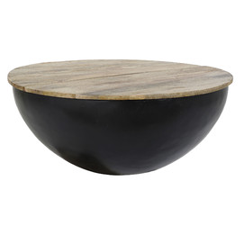 MESA CENTRO MANGO METAL 93,5X93,5X40 NEGRO