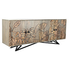 BUFFET MANGO METAL 177X45X74 FLORES GRIS