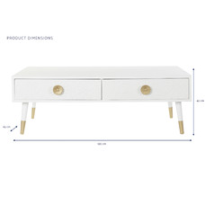 MESA CENTRO MDF ABETO 120X65X42 MANDALA BLANCO