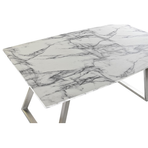 MESA COMEDOR MDF ACERO 160X90X76 BLANCO