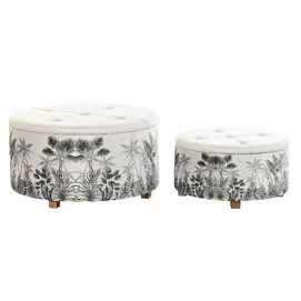 REPOSAPIES SET 2 POLIESTER MDF 80X80X43 TROPICAL