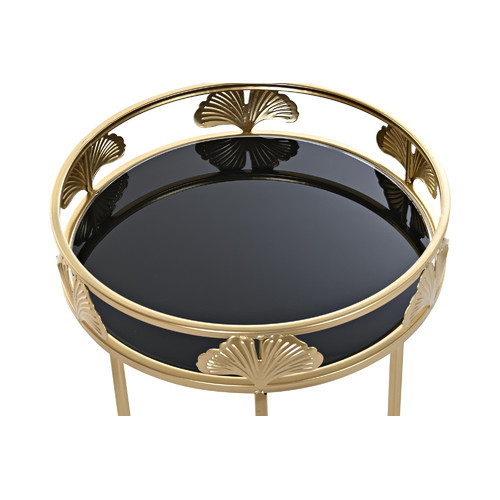 MESITA AUXILIAR SET 2 METAL CRISTAL 40X40X56 HOJA