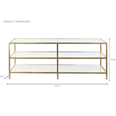 MESA CENTRO METAL ESPEJO 120X50X45 MATE DORADO