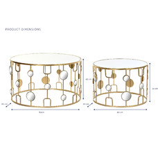 MESITA AUXILIAR SET 2 METAL ESPEJO 80X80X45 MATE MESITA AUXILIAR SET 2 METAL ESPEJO 80X80X45 MATE