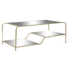 MESA CENTRO METAL ESPEJO 120X60X45 MATE DORADO