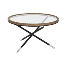 MESITA AUXILIAR METAL CRISTAL 80X80X48 NEGRO