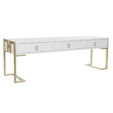 MESA CENTRO MADERA METAL 150X36X48 BLANCO