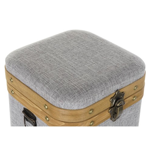 CAJA SET 3 POLIESTER MADERA 40X40X42 GRIS