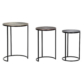 MESITA AUXILIAR SET 3 ALUMINIO 44X44X61 NEGRO