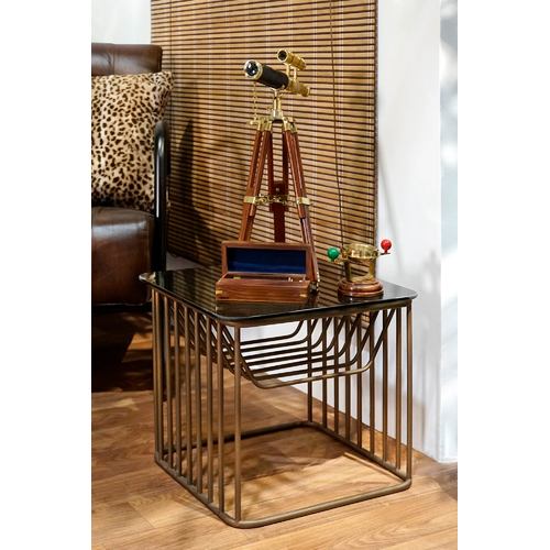 MESITA AUXILIAR SET 2 METAL CRISTAL 52X52X44