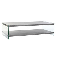 MESA CENTRO CRISTAL MDF 130X65X35,5 TEMPLADO GRIS
