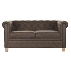 SOFA POLIESTER MADERA 151X82X70 MARRON OSCURO