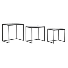 MESITA AUXILIAR SET 3 METAL CRISTAL 58X36,5X53,5