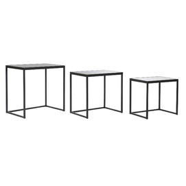 MESITA AUXILIAR SET 3 METAL CRISTAL 58X36,5X53,5