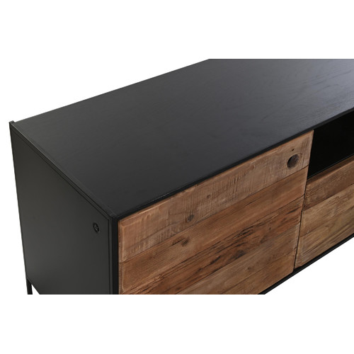 MUEBLE TV MADERA RECICLADA PINO 144,5X40X51 NEGRO