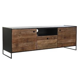 MUEBLE TV MADERA RECICLADA PINO 144,5X40X51 NEGRO