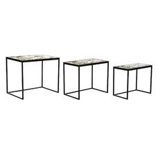 MESITA AUXILIAR SET 3 METAL CRISTAL 60X40X50 HOJAS