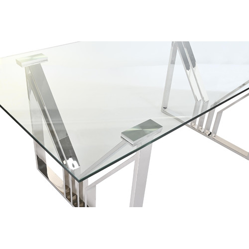 MESA COMEDOR ACERO CRISTAL 180X90X75 CROMADO