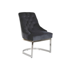 SILLA ACERO POLIESTER 60X58X93 TERCIOPELO NEGRO