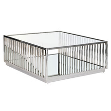 MESA CENTRO ACERO ESPEJO 100X100X45 CROMADO