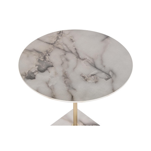 MESITA AUXILIAR ACERO RESINA 45X45X50 SIMIL MARMOL