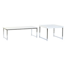 MESA CENTRO SET 2 ACERO MDF 110X48X45 BLANCO