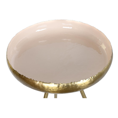 MESITA AUXILIAR ALUMINIO 43X43X61 LACADO ROSA PALO