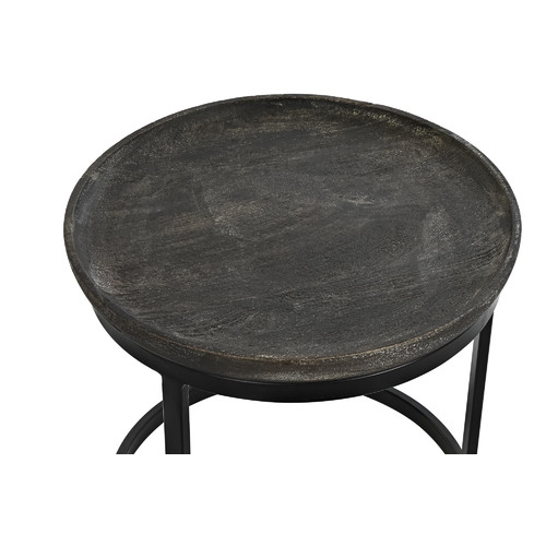 MESITA AUXILIAR SET 2 MANGO METAL 55X55X50 NEGRO