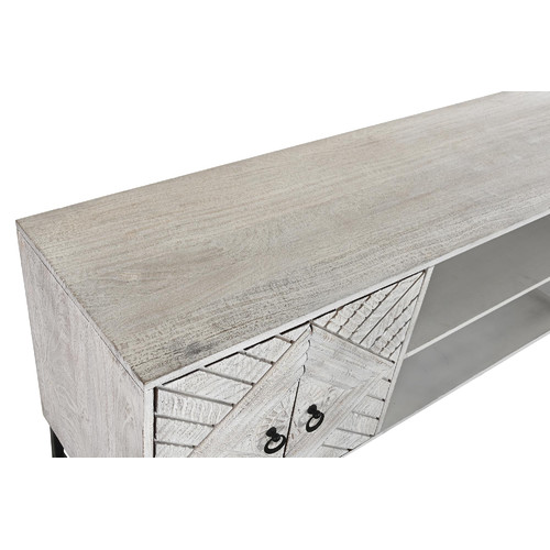 MUEBLE TV MANGO METAL 180X40X60 BLANCO