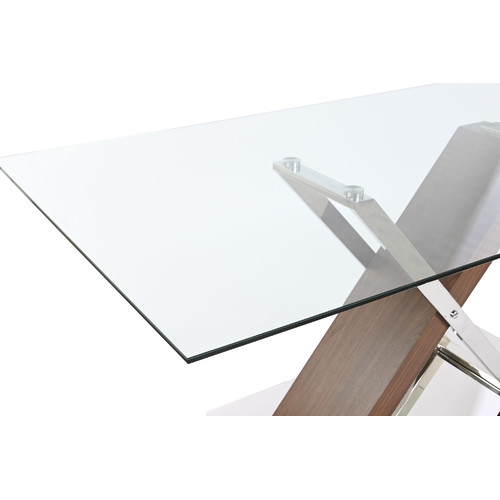 MESA COMEDOR ACERO MDF 180X100X78 SIMIL MADERA