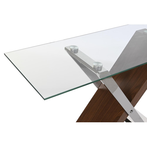 CONSOLA ACERO CRISTAL 120X40X75 TRANSPARENTE