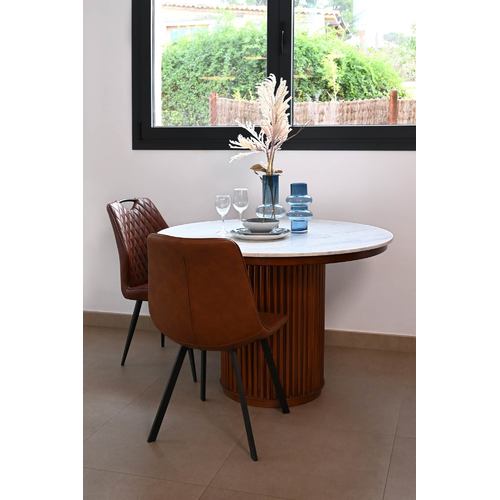 SILLA METAL PU 48X52X85 CAMEL