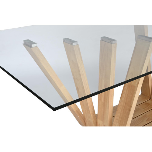 MESA COMEDOR NOGAL CRISTAL 200X100X75 12 MM,