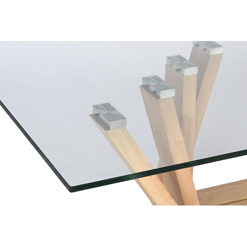 MESA CENTRO NOGAL CRISTAL 130X70X42 10 MM, NATURAL