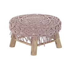 REPOSAPIES ALGODON MADERA 48X48X30 MACRAME
