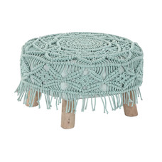 REPOSAPIES ALGODON MADERA 53X53X31 MACRAME