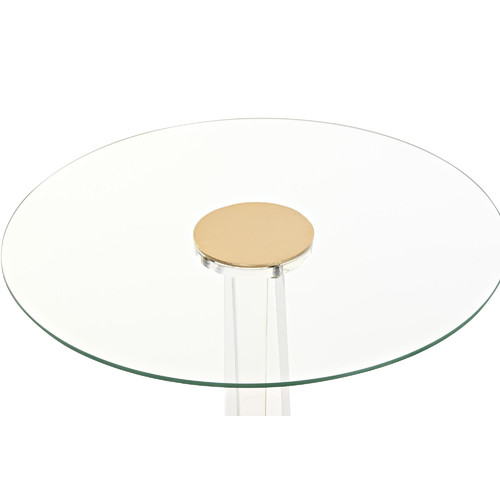 MESITA AUXILIAR METAL ACRILICO 42X42X62 DORADO