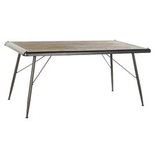 MESA COMEDOR ABETO METAL 161X90X75 GRIS CLARO