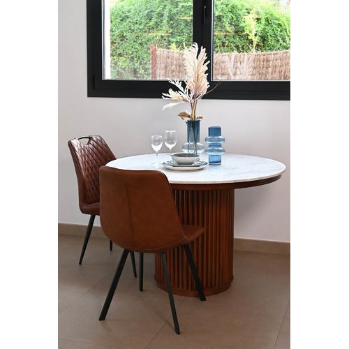 SILLA METAL POLIESTER 48X51X87 MARRON OSCURO