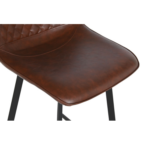 TABURETE METAL PU 49X49X110 MARRON OSCURO