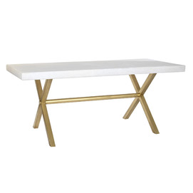 MESA COMEDOR MANGO LATON 180X90X76 ROMBO BLANCO