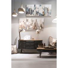 MESA CENTRO ABETO METAL 120X58X42 2 CAJONES NEGRO