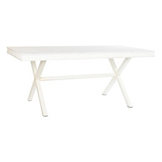 MESA COMEDOR MANGO METAL 180X90X76 ROMBO BLANCO